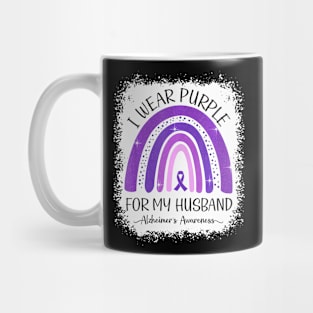 I Wear Purple For My Husband Alzheimer's Awareness Mug